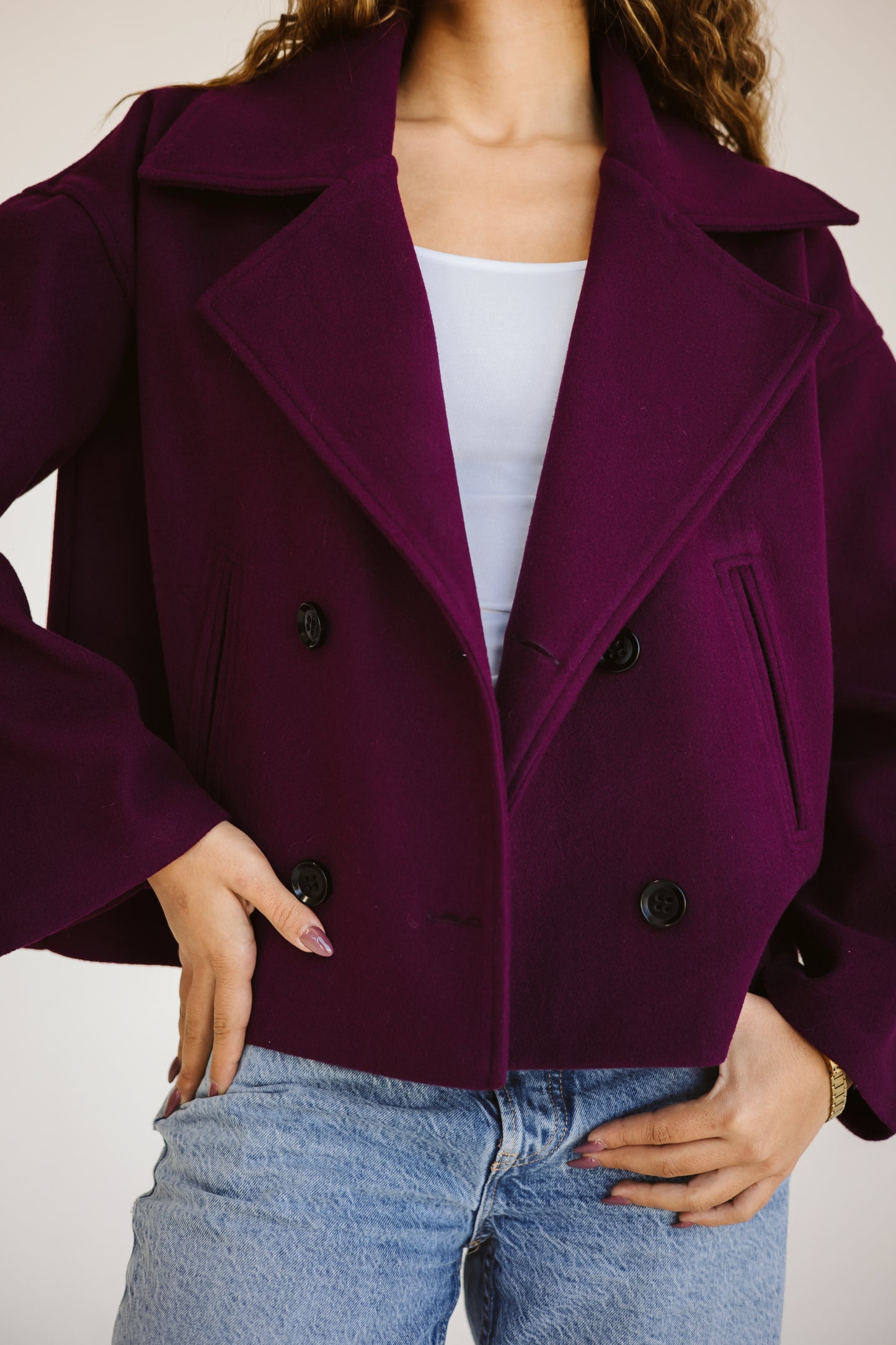 Snug jacket in burgundy