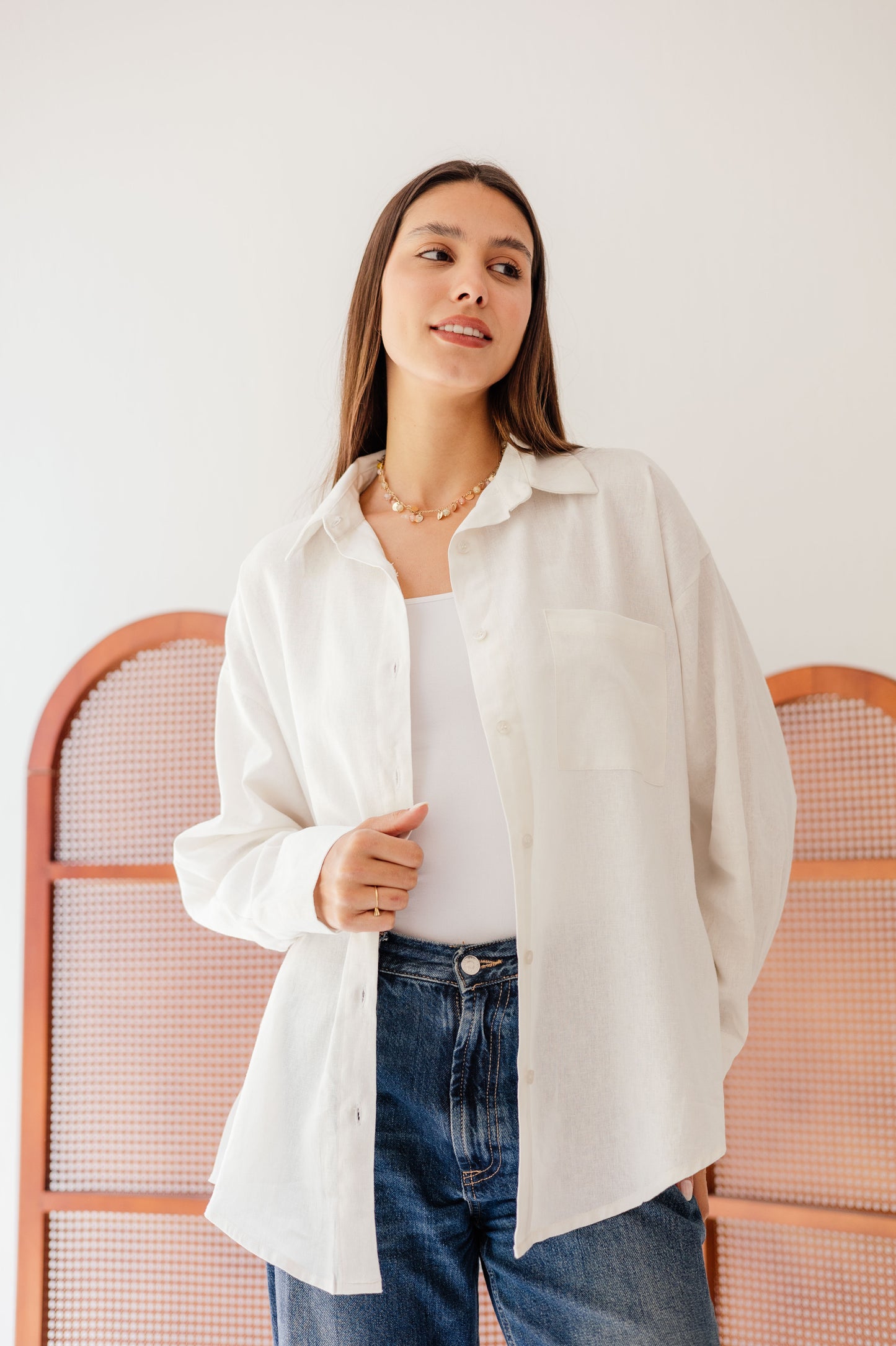 Linen shirt in Off-White