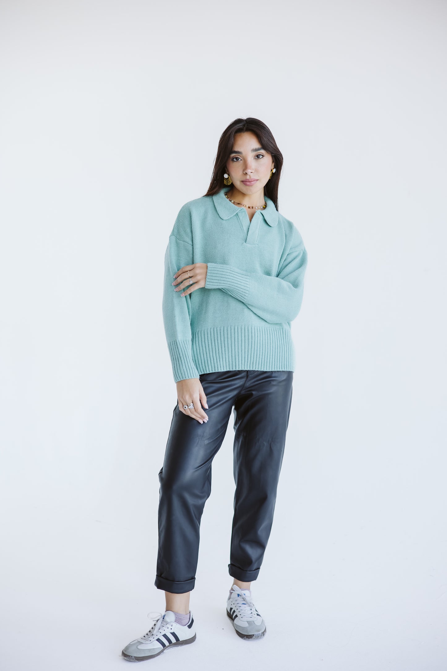 Knit sweater in Mint