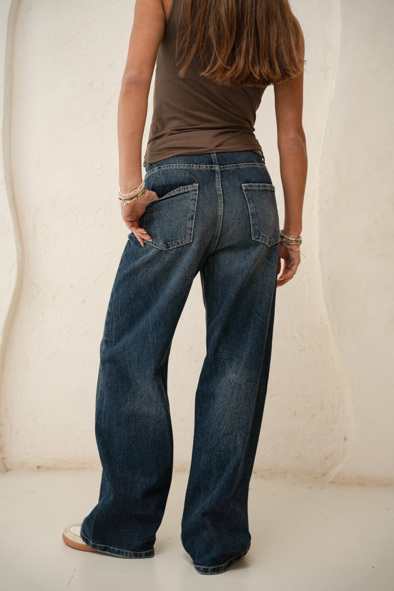 Mid-Rise straight leg denim pants