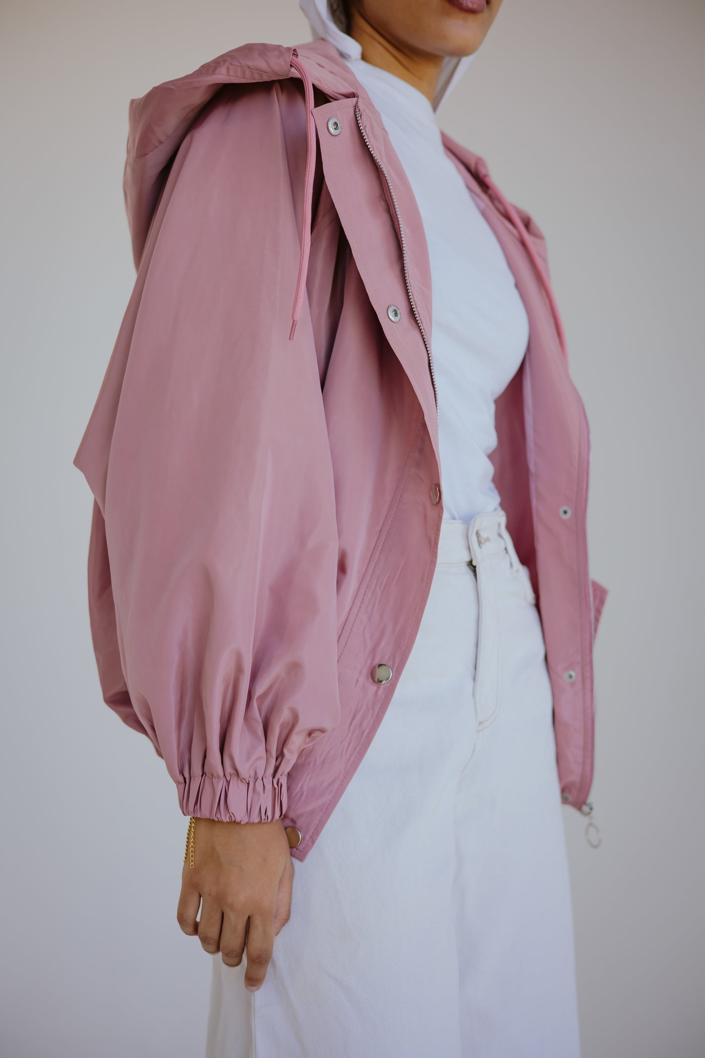 Waterproof jacket in blush