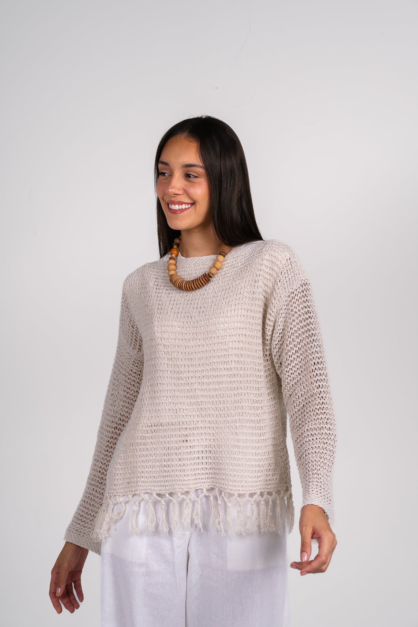 Full bloom crochet top in Off-white