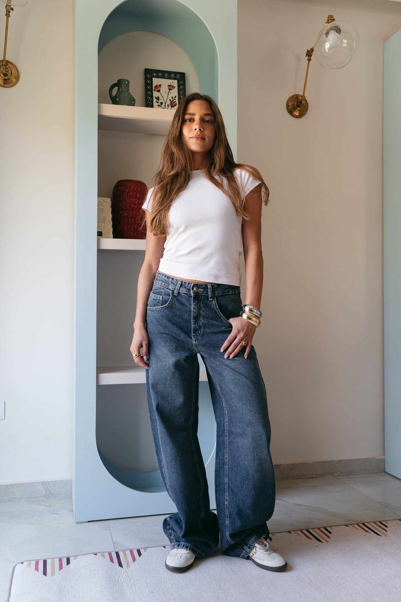 Balloon Denim Pants - Deep Blue