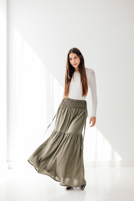 Out and about skirt in Olive