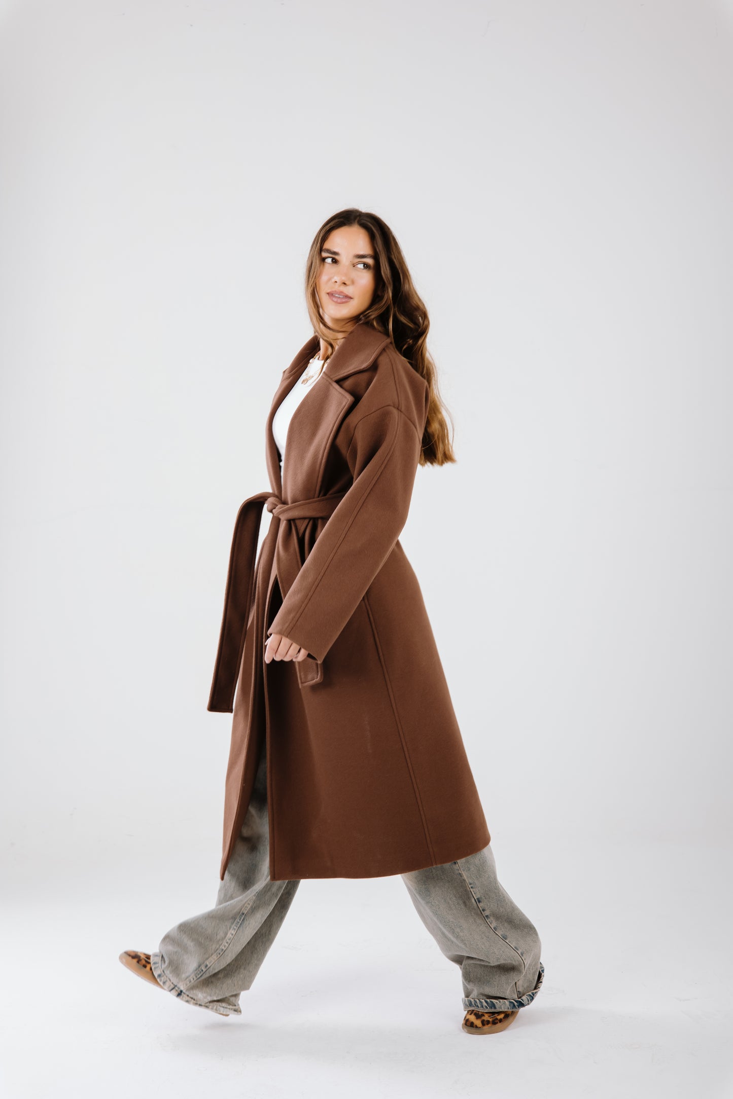 Snowflakes coat in brown