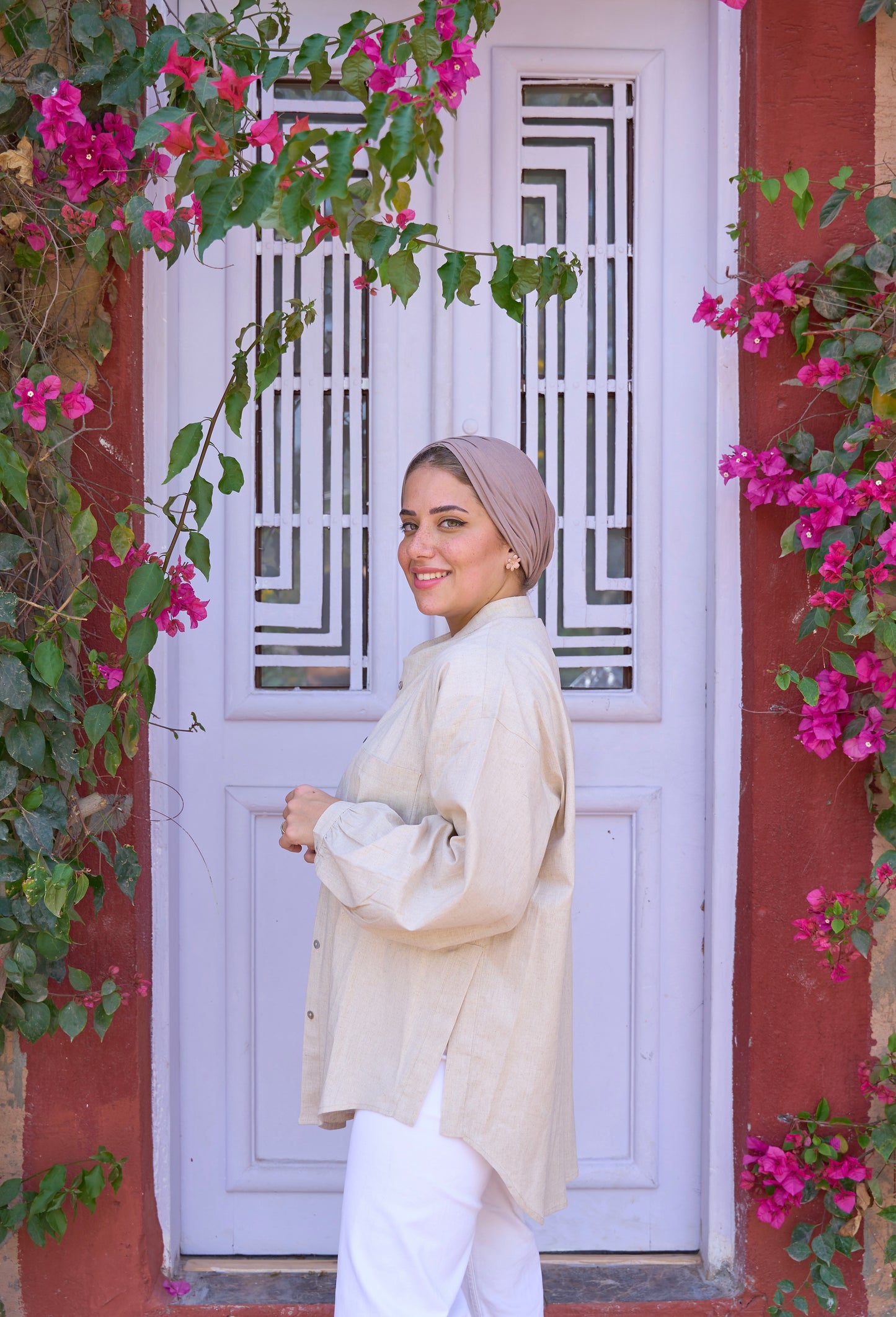 Beige linen shirt