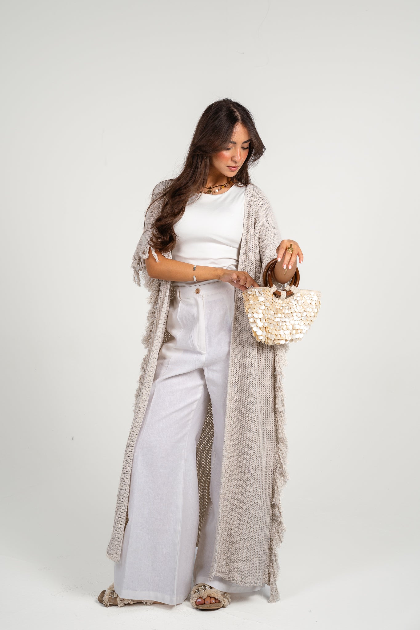 Clear skies crochet cover-up in Off-White