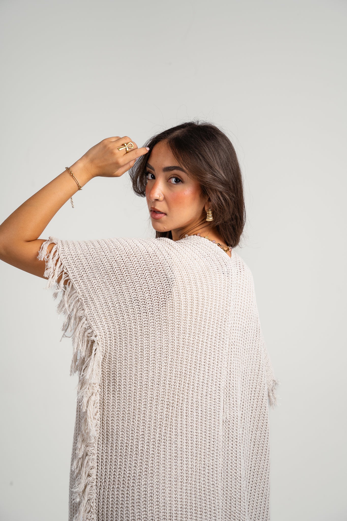 Clear skies crochet cover-up in Off-White