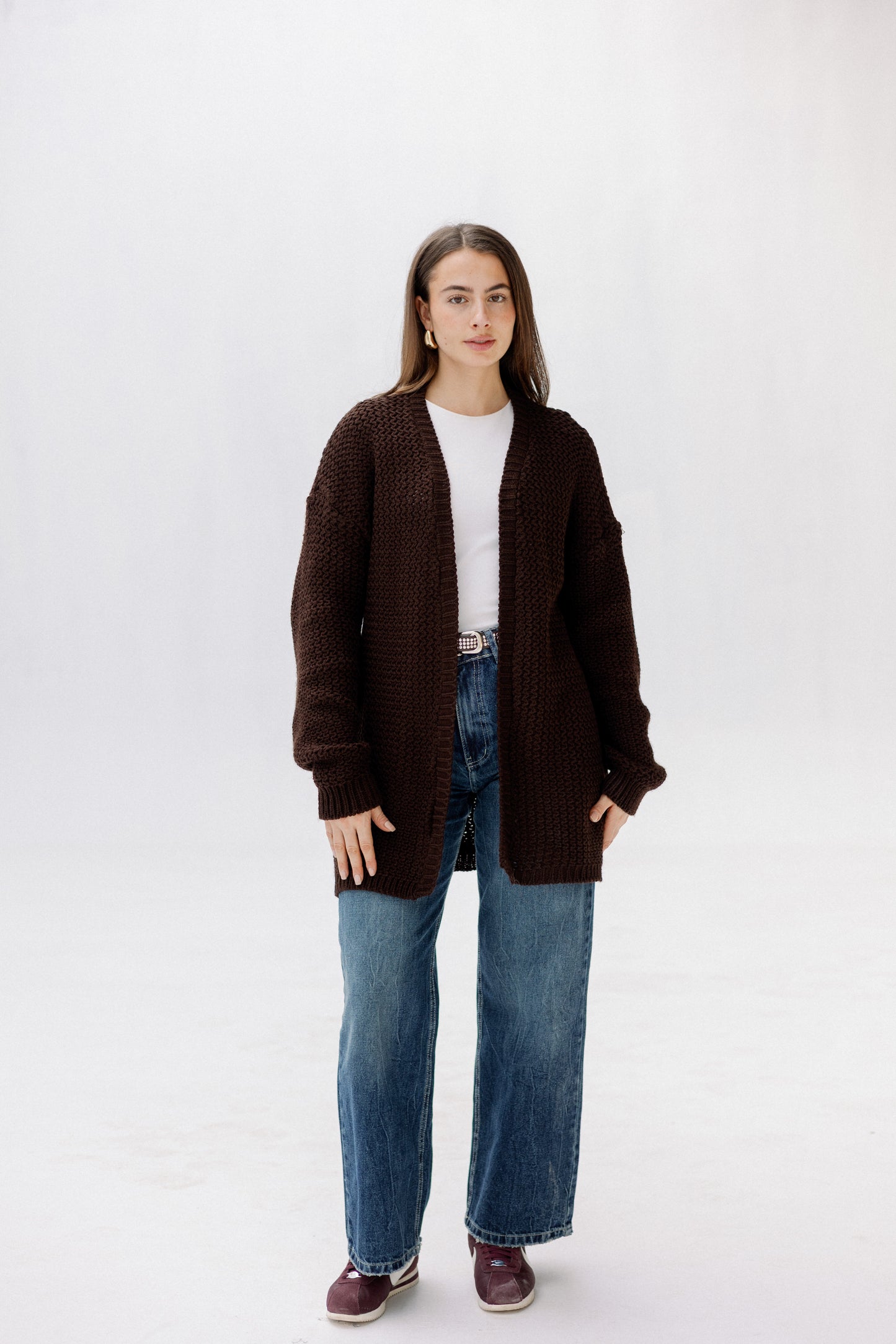 Whisper Knit Cardigan in Brown