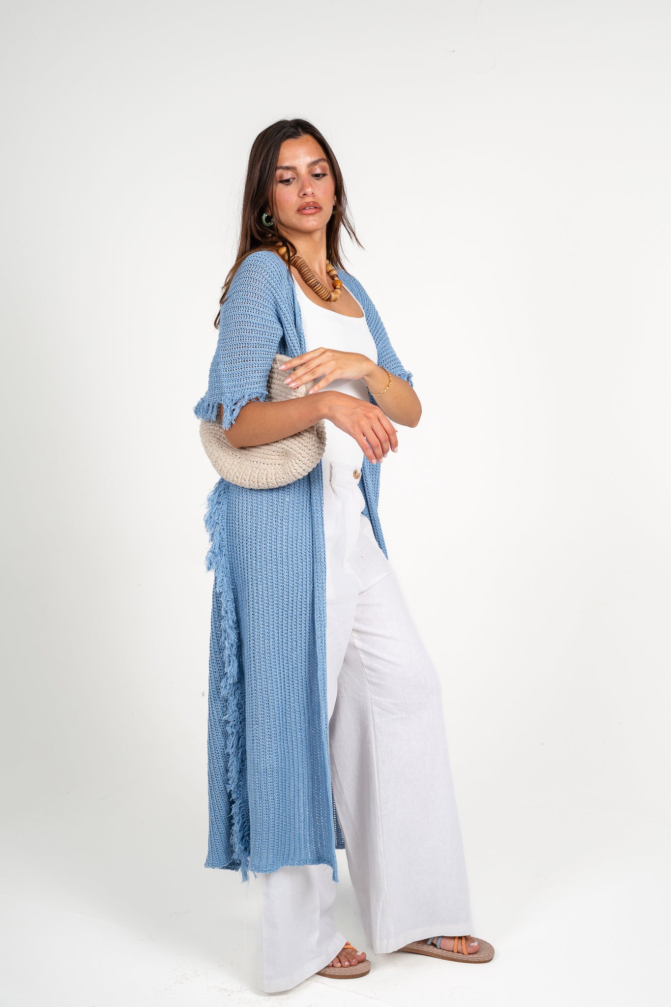 Clear skies crochet cover-up in Blue