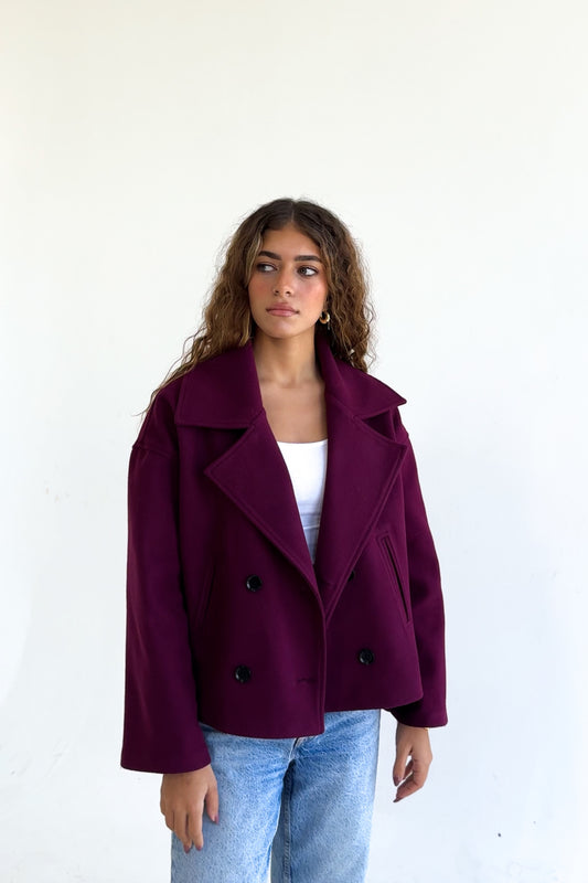 Snug jacket in burgundy