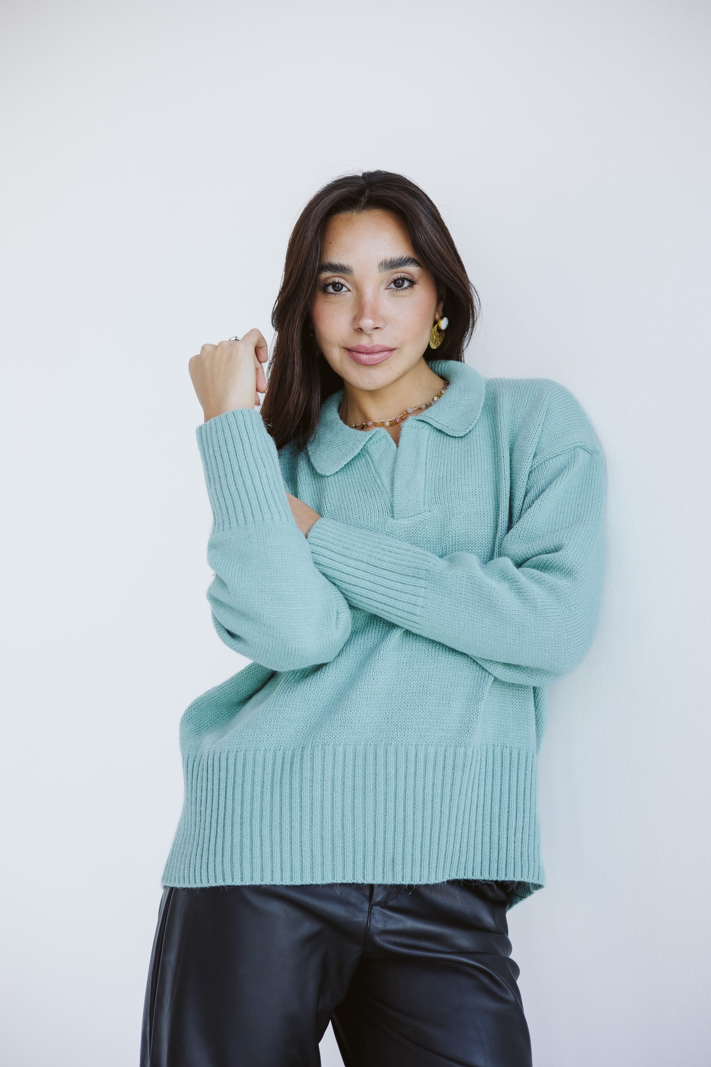 Knit sweater in Mint