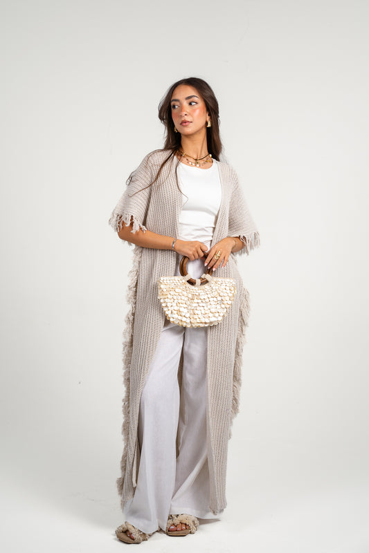 Clear skies crochet cover-up in Off-White