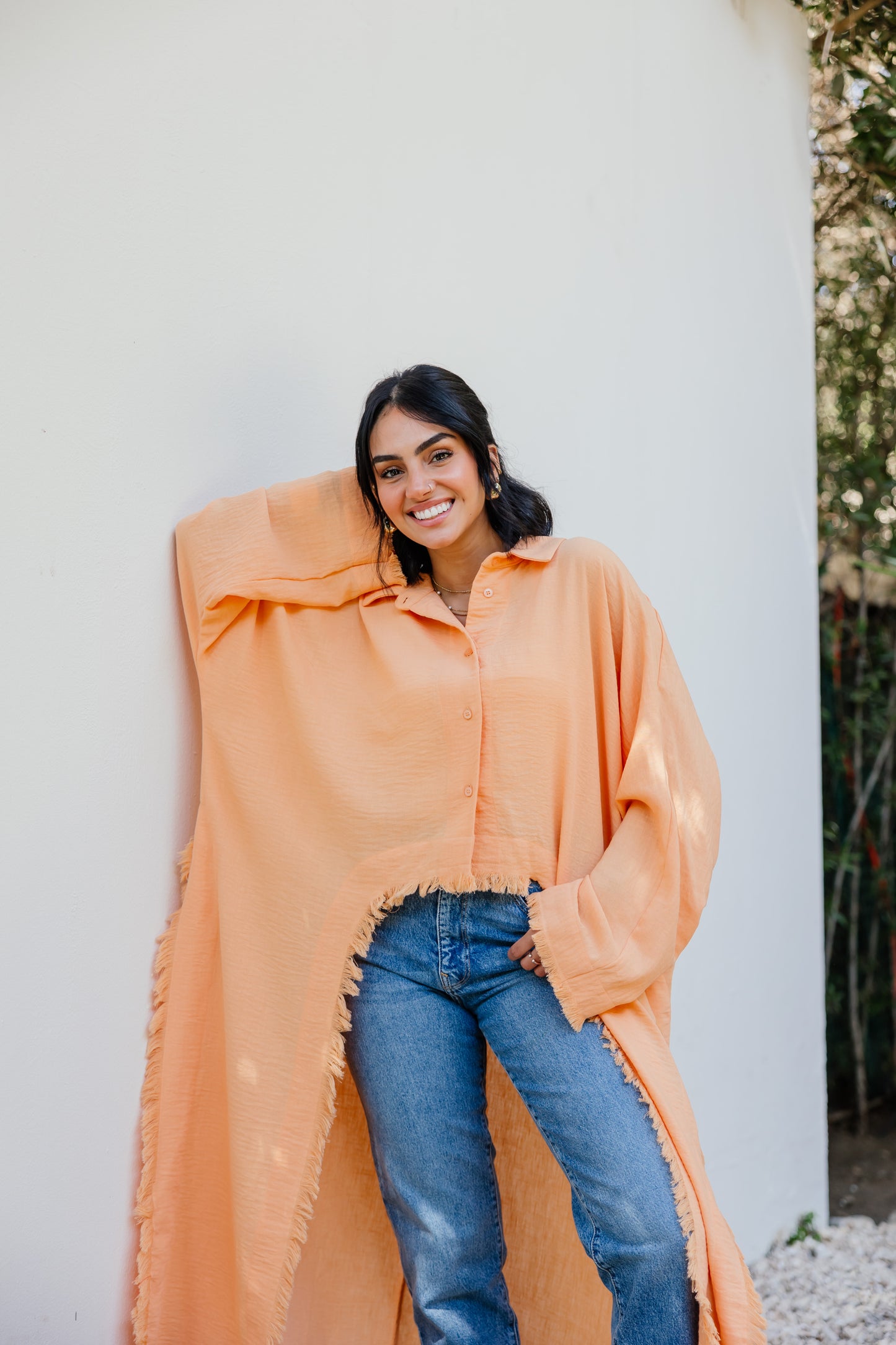 Fringed out cape in Orange