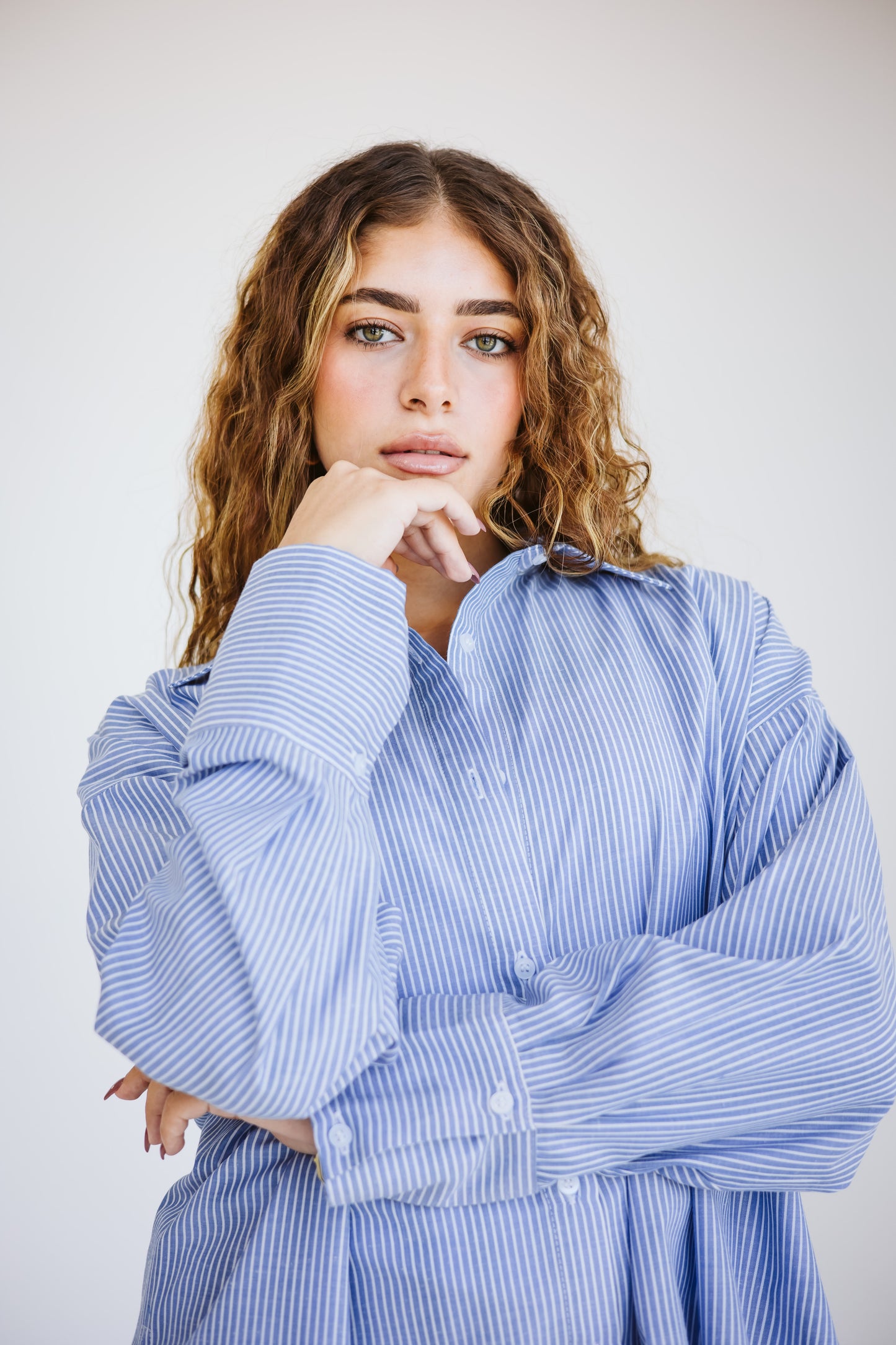 Blue striped shirt