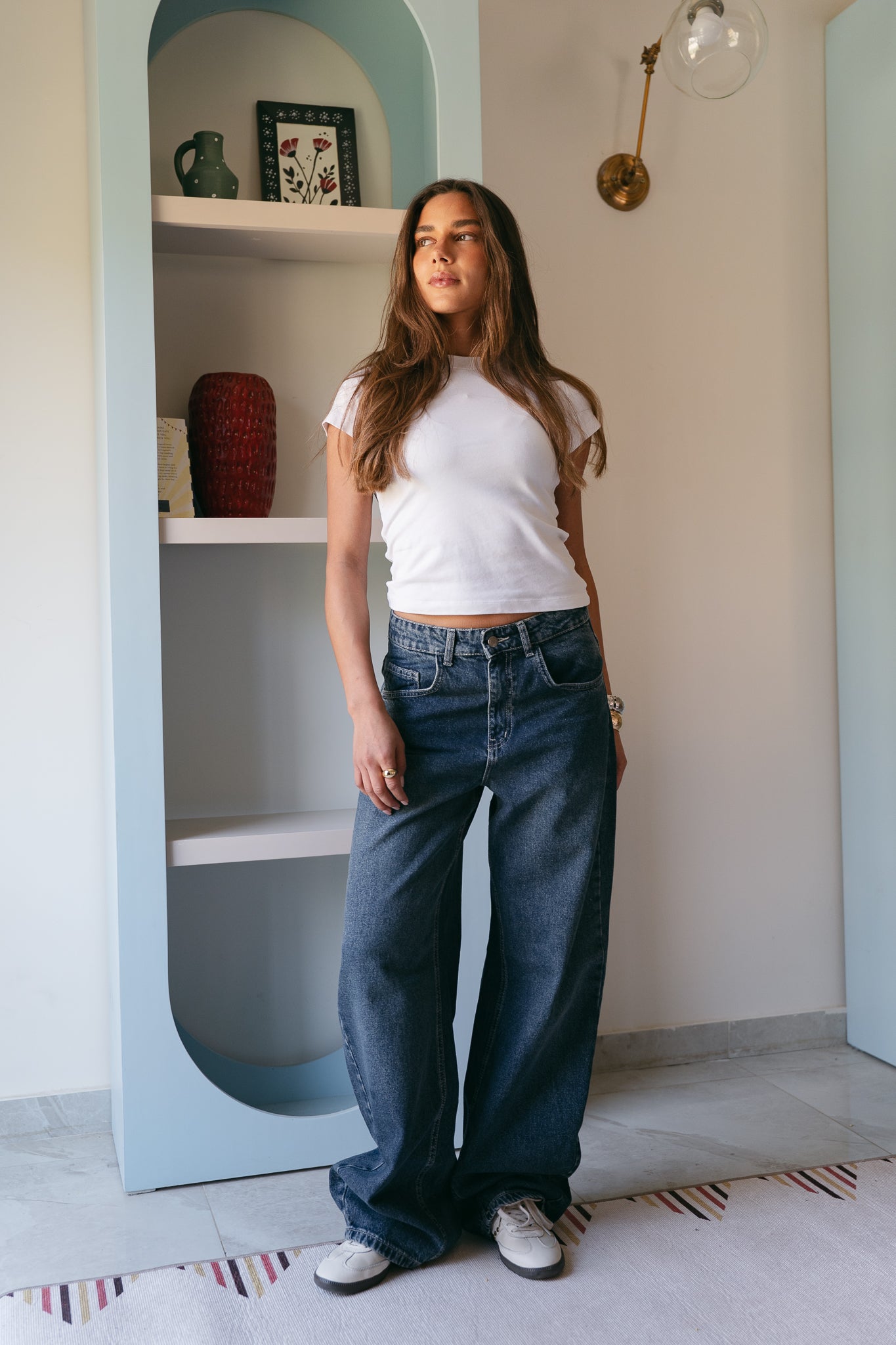 Balloon Denim Pants - Deep Blue