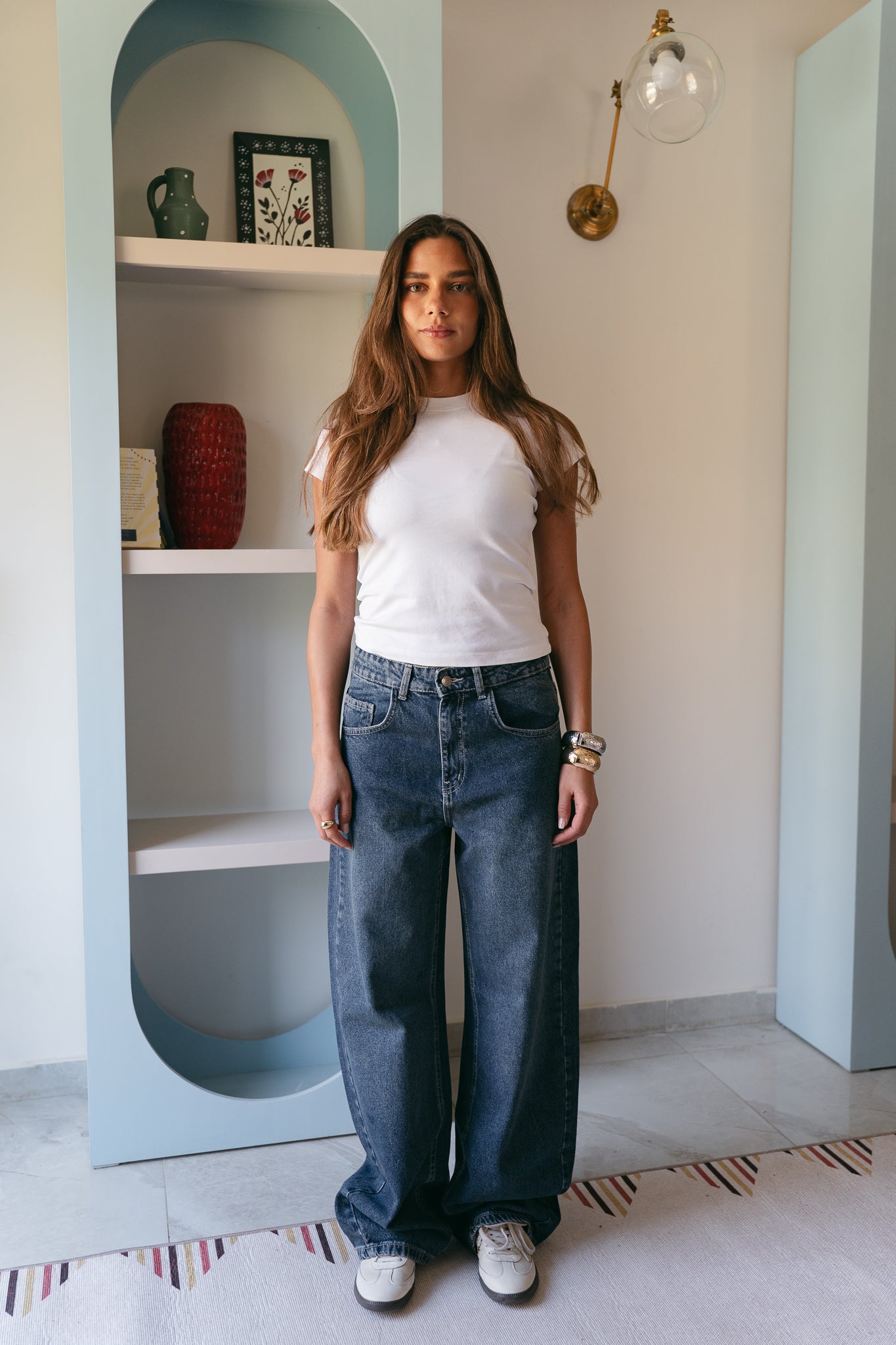 Balloon Denim Pants - Deep Blue