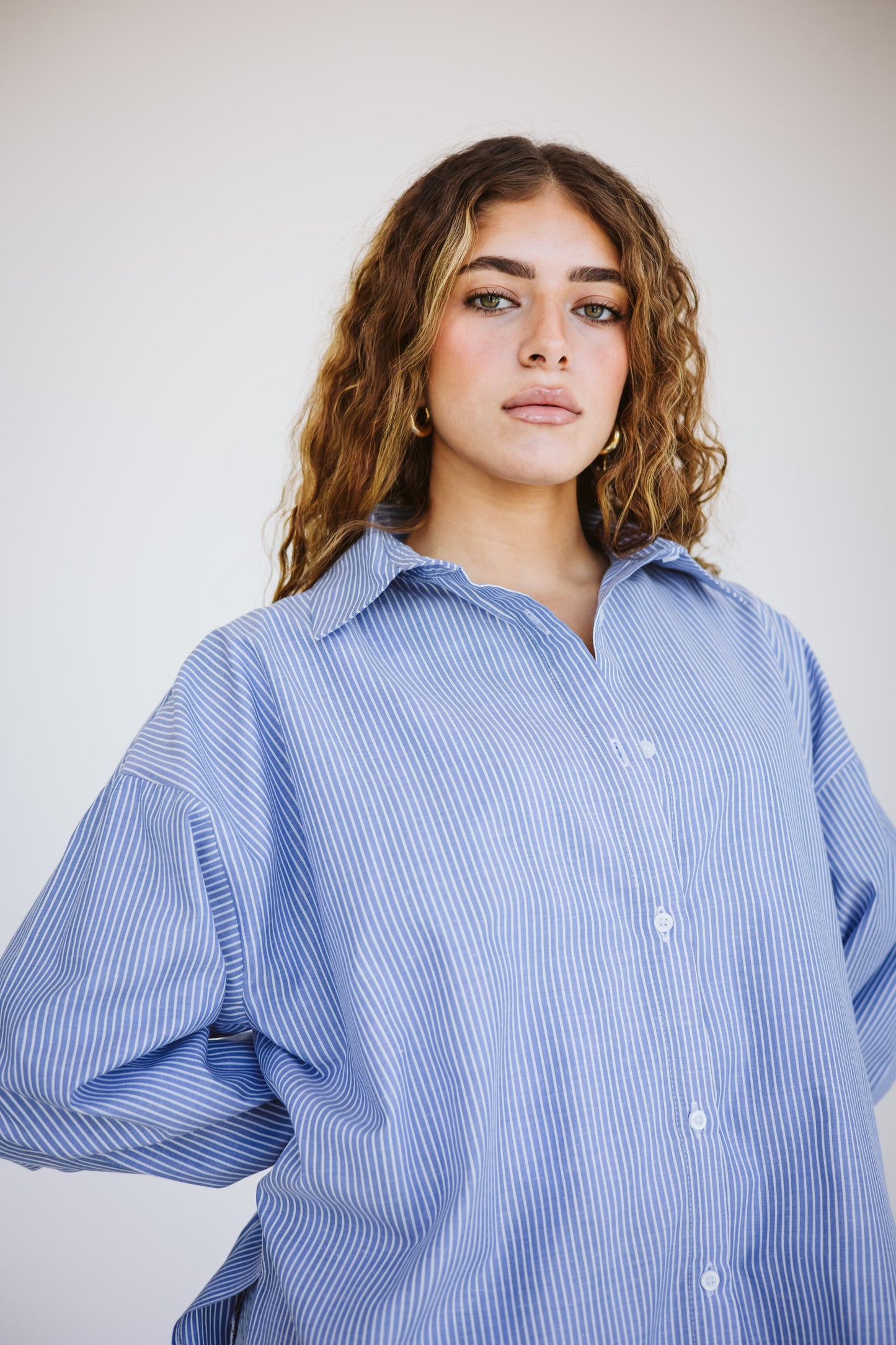 Blue striped shirt