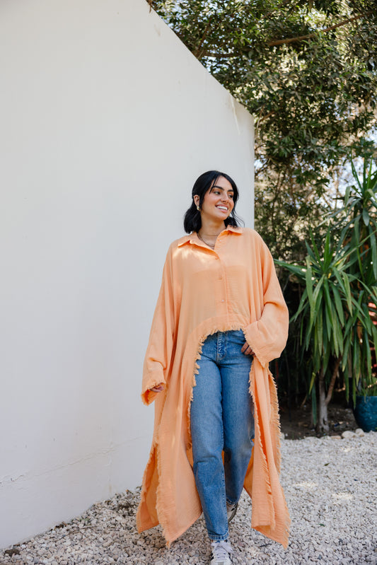 Fringed out cape in Orange