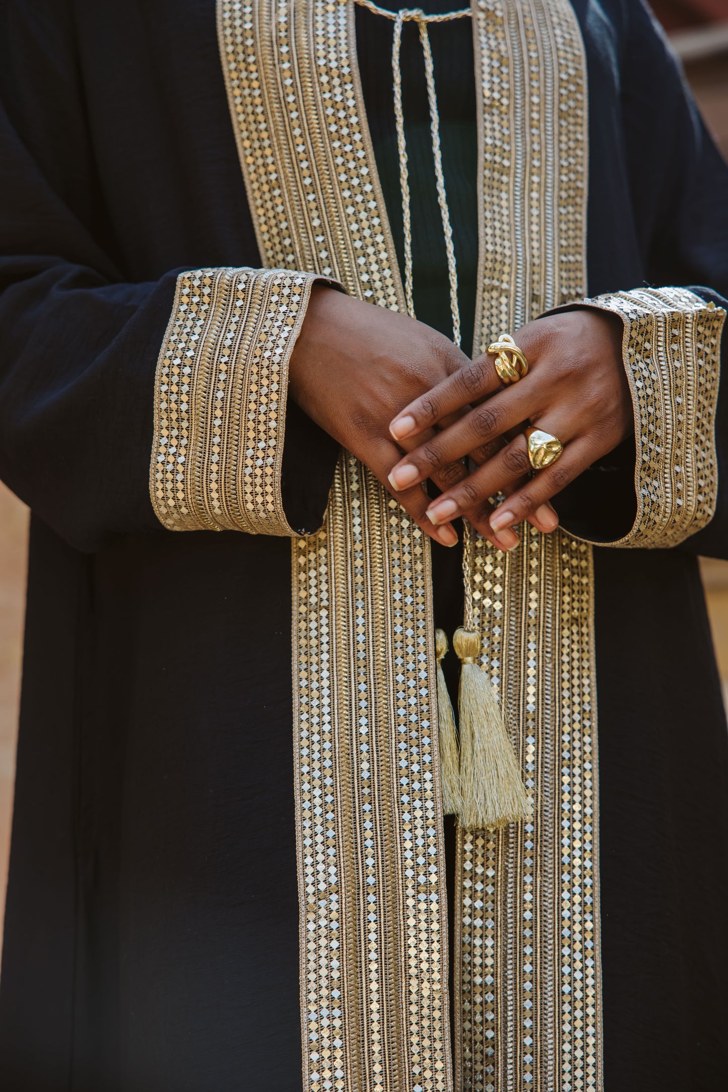 Moroccan kaftan in black