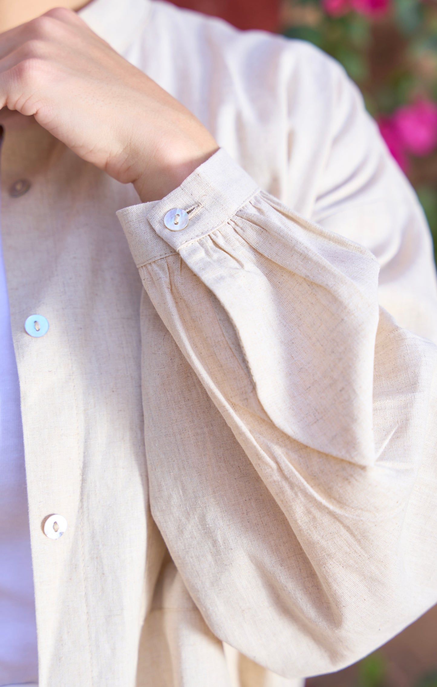 Beige linen shirt