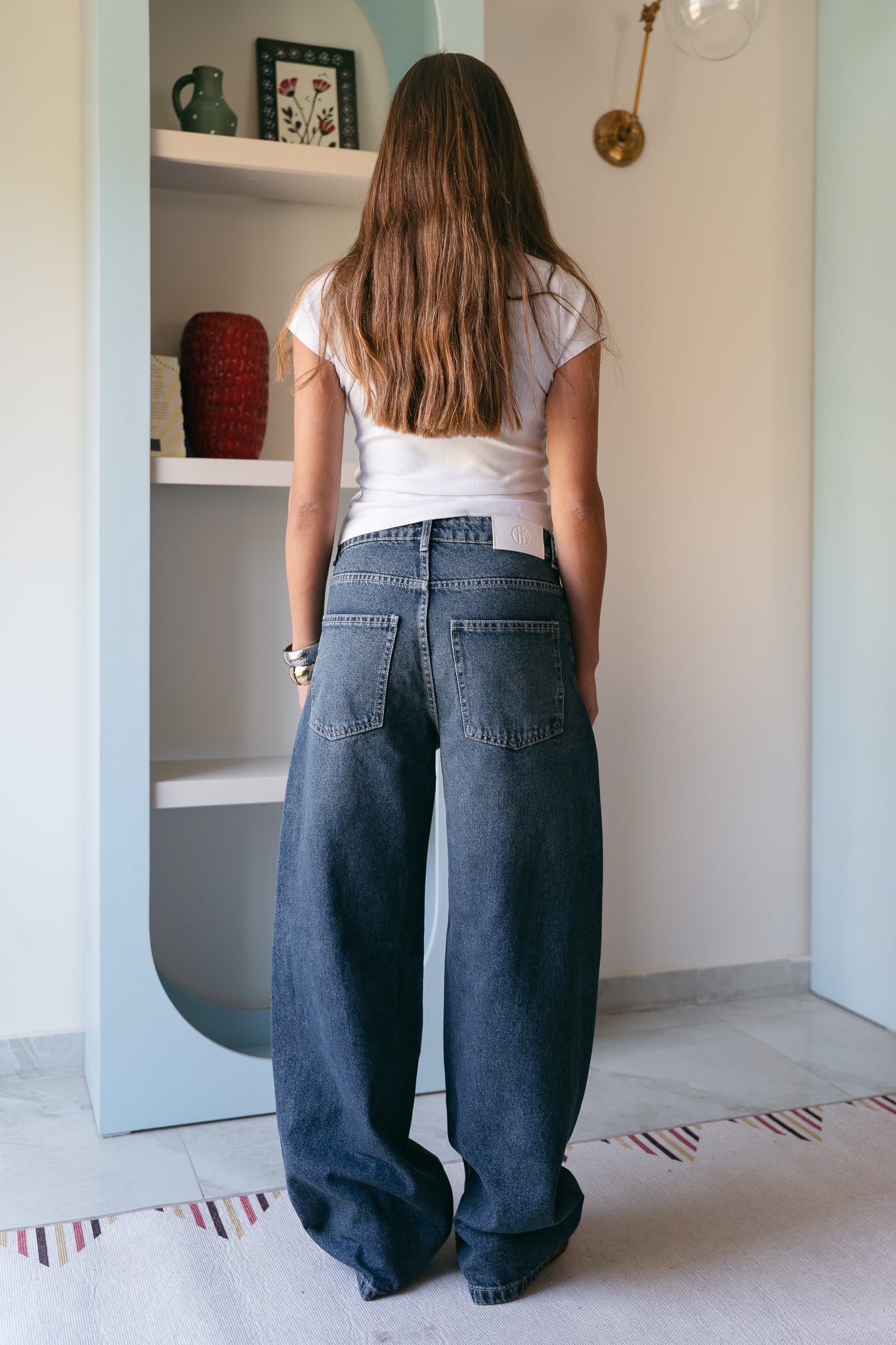Balloon Denim Pants - Deep Blue