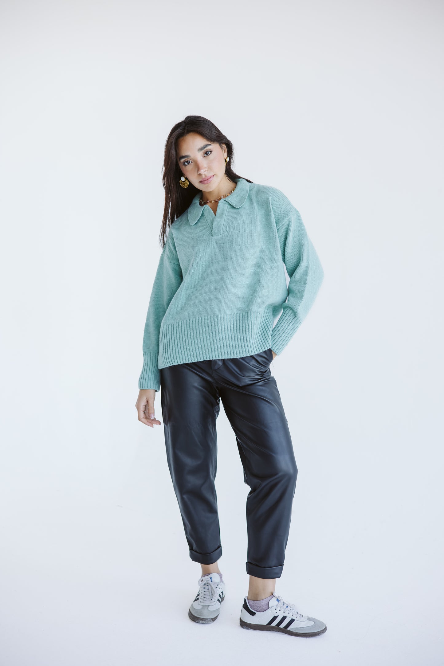 Knit sweater in Mint