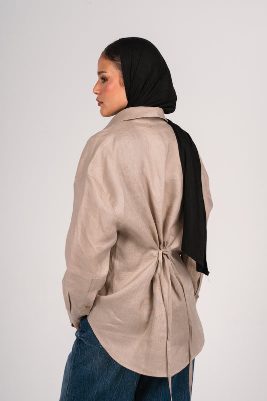 Wrap it shirt in Taupe