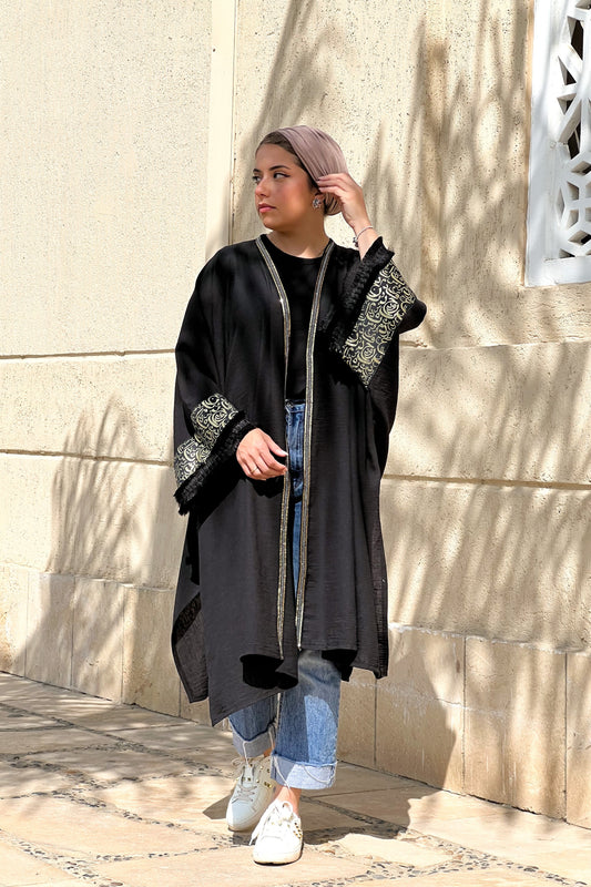 Black calligraphy kaftan