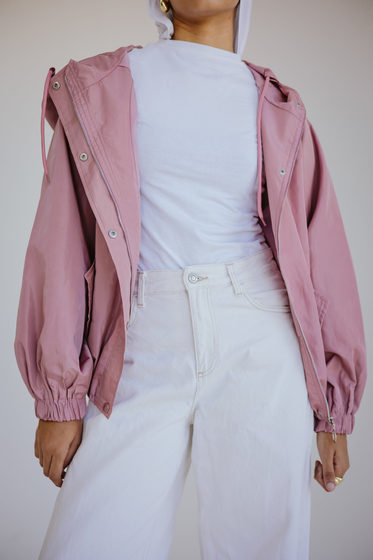 Waterproof jacket in blush