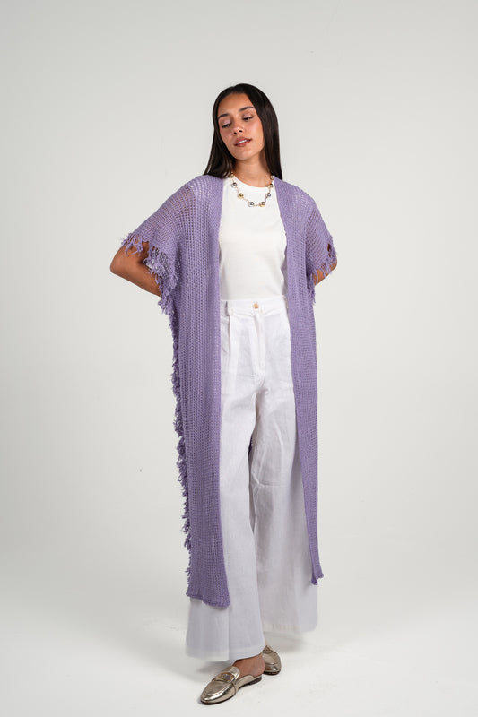 Clear skies crochet cover-up in Lilac