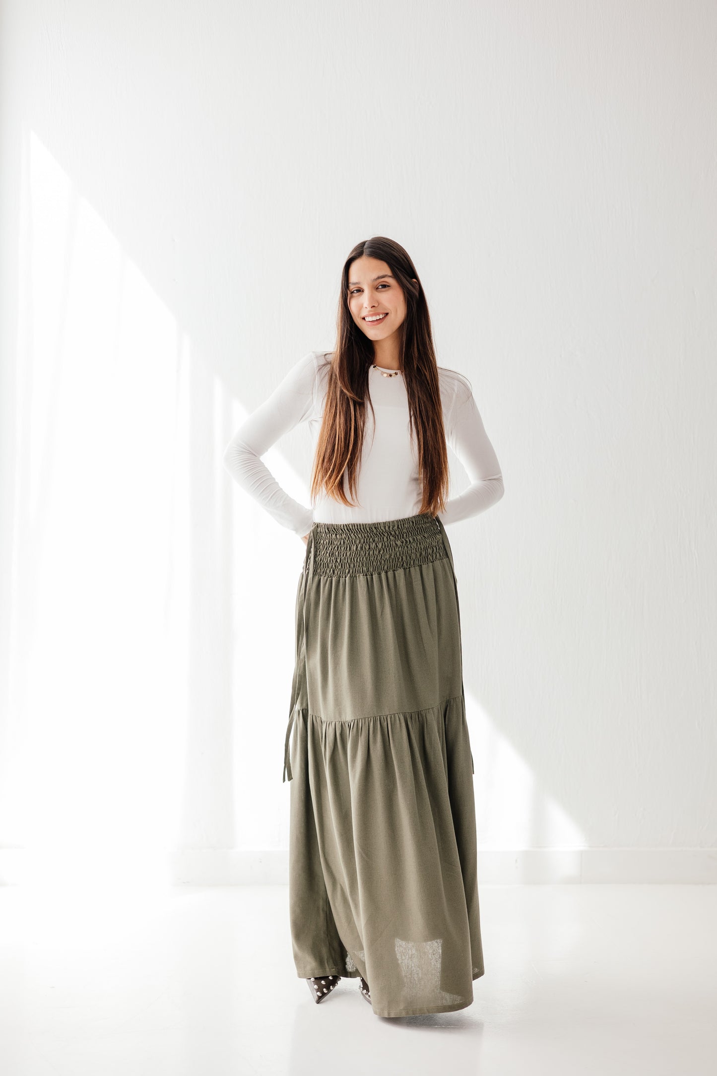 Out and about skirt in Olive