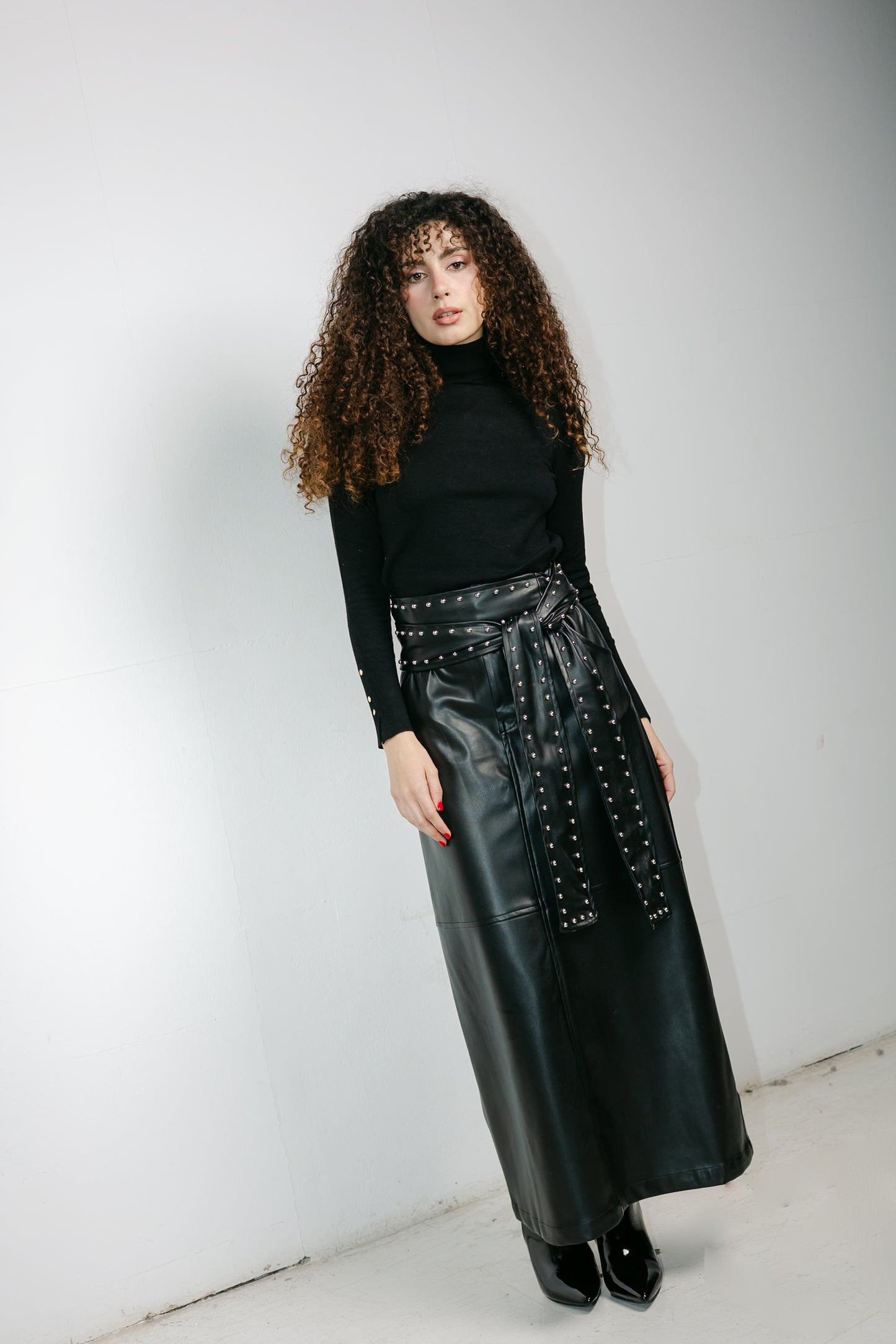 The Muse Leather Skirt in Black