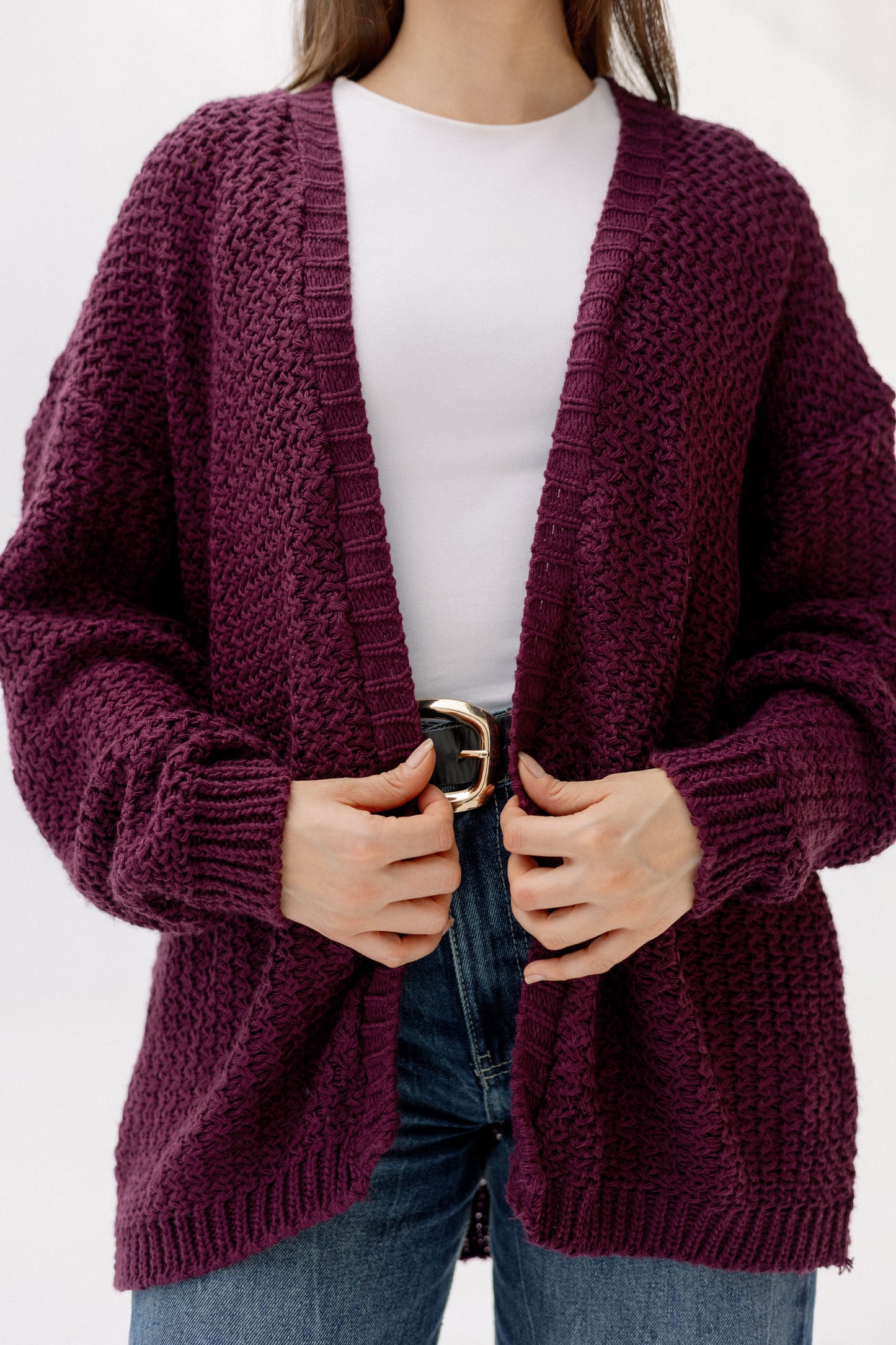 Whisper Knit Cardigan in Burgundy