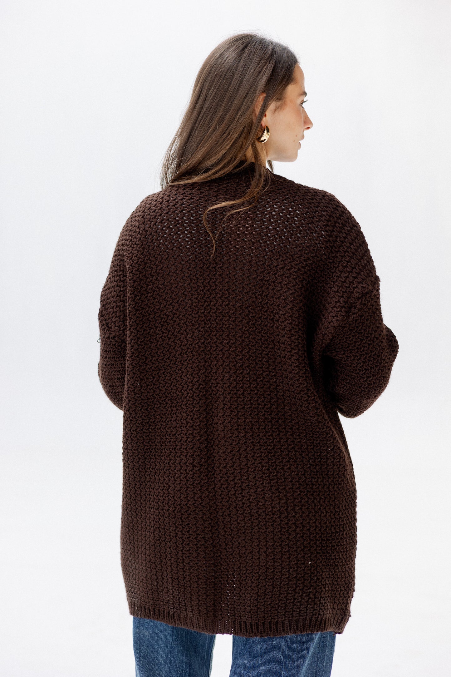 Whisper Knit Cardigan in Brown