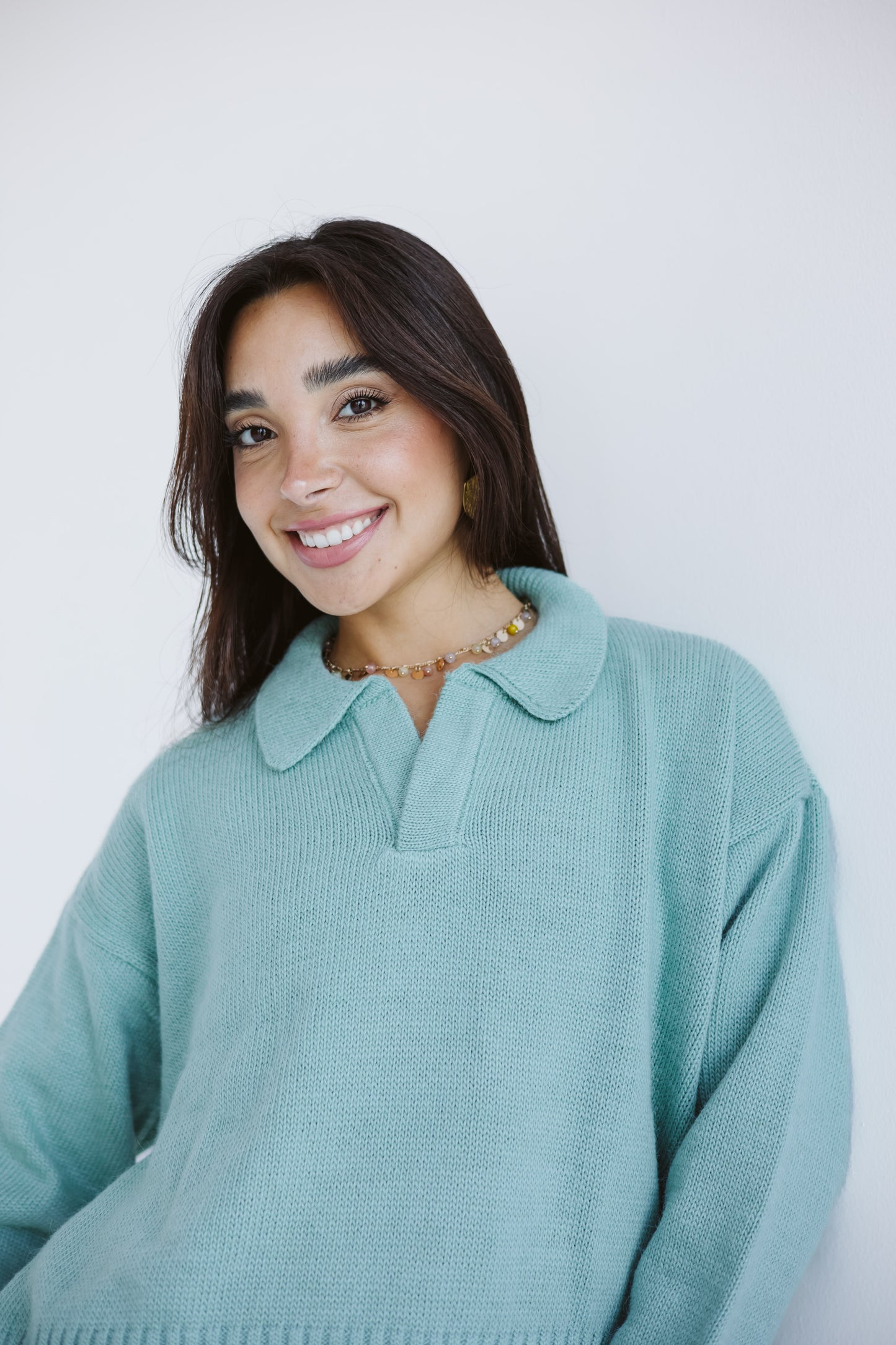 Knit sweater in Mint