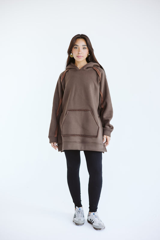 Essential hoodie in brown