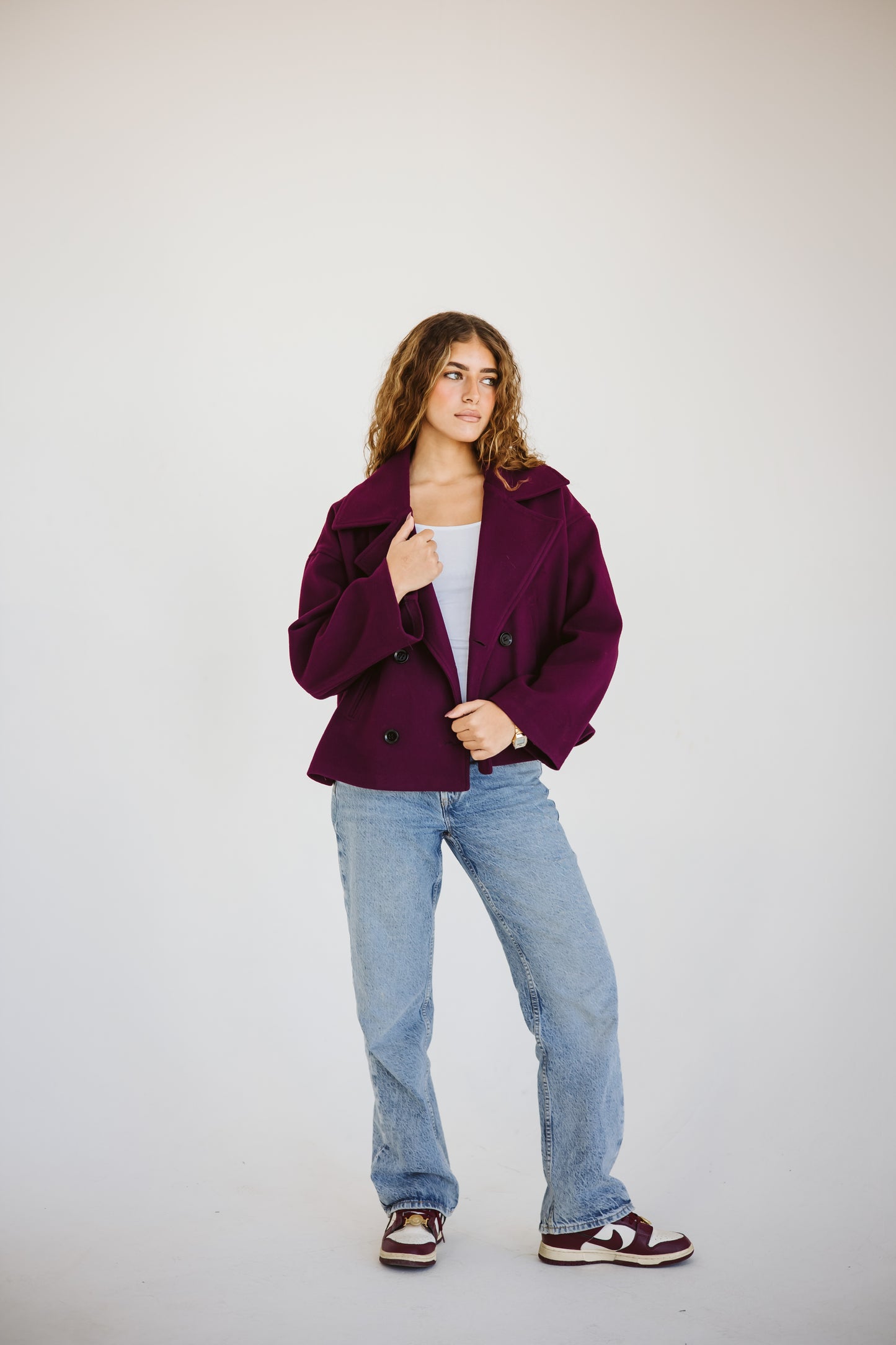 Snug jacket in burgundy