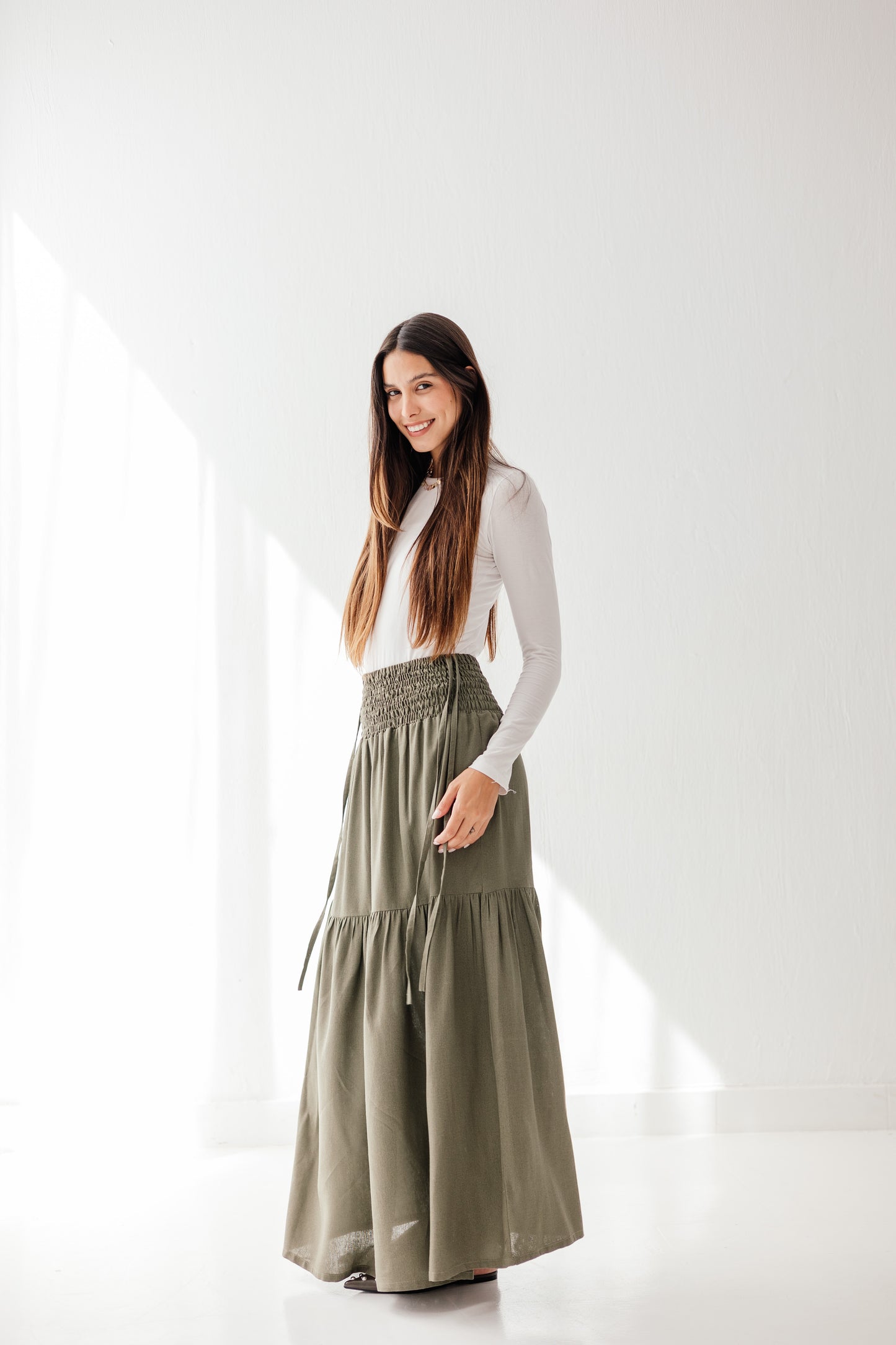 Out and about skirt in Olive