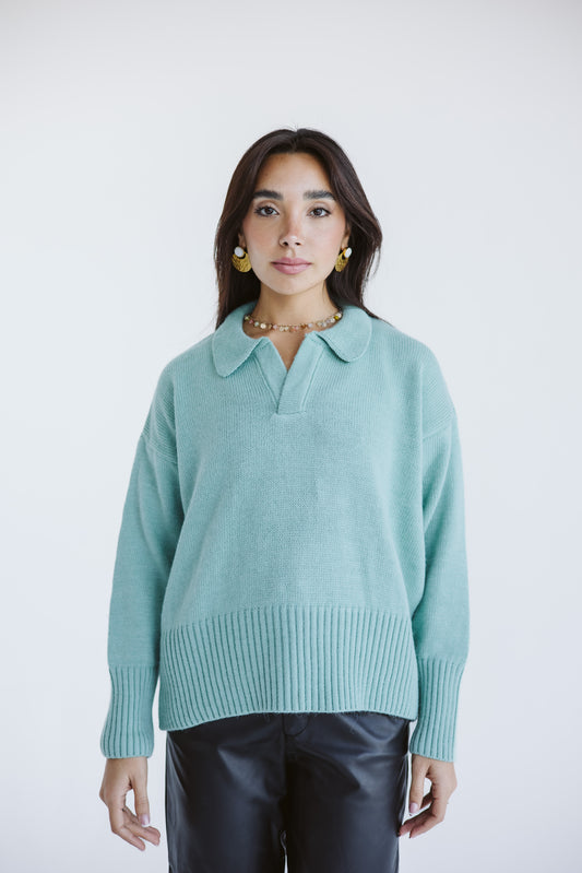 Knit sweater in Mint