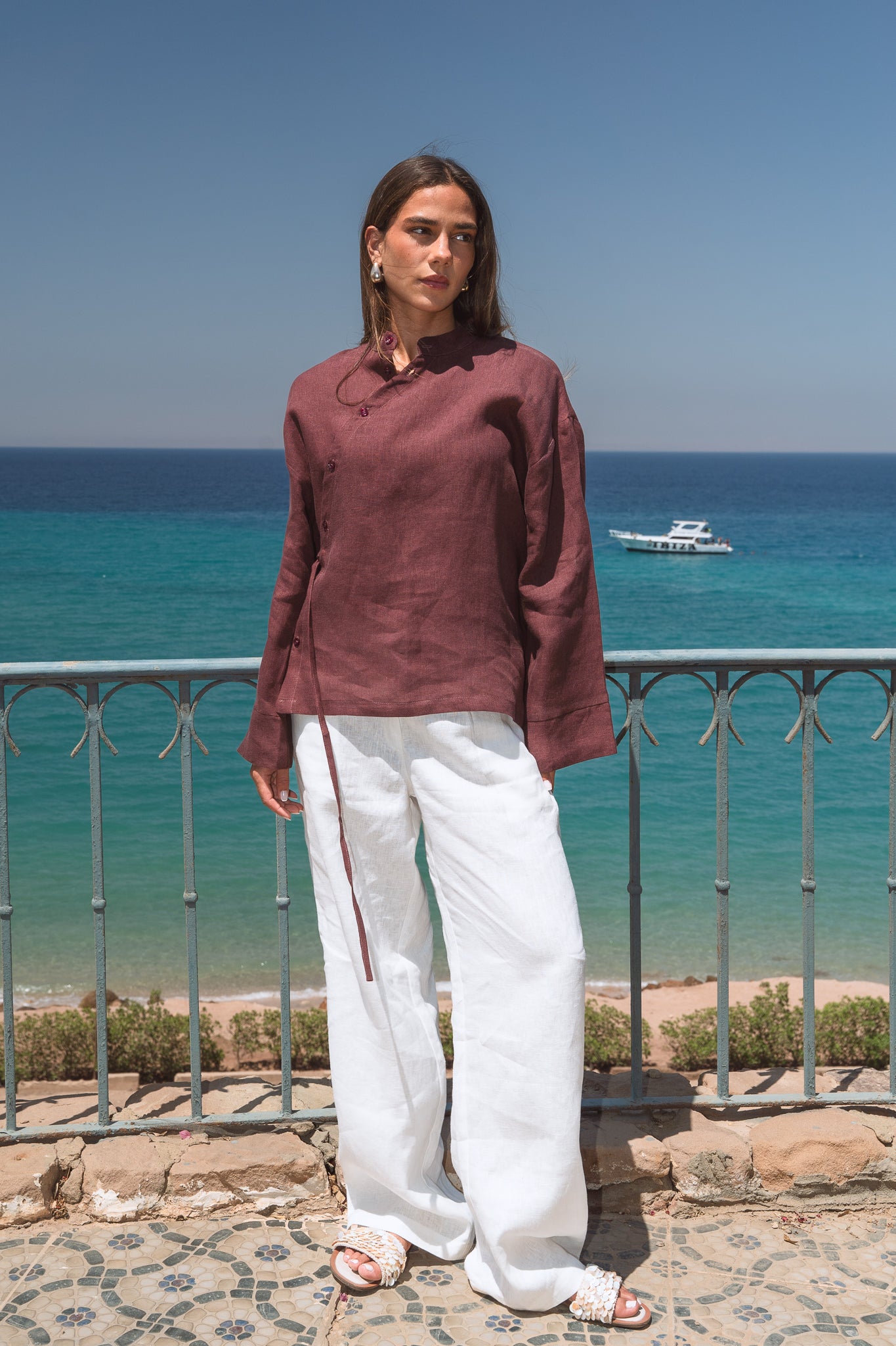 Honey Glow Shirt in Burgundy