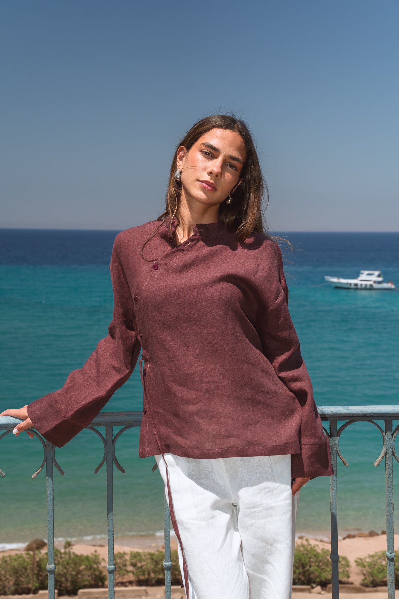 Honey Glow Shirt in Burgundy