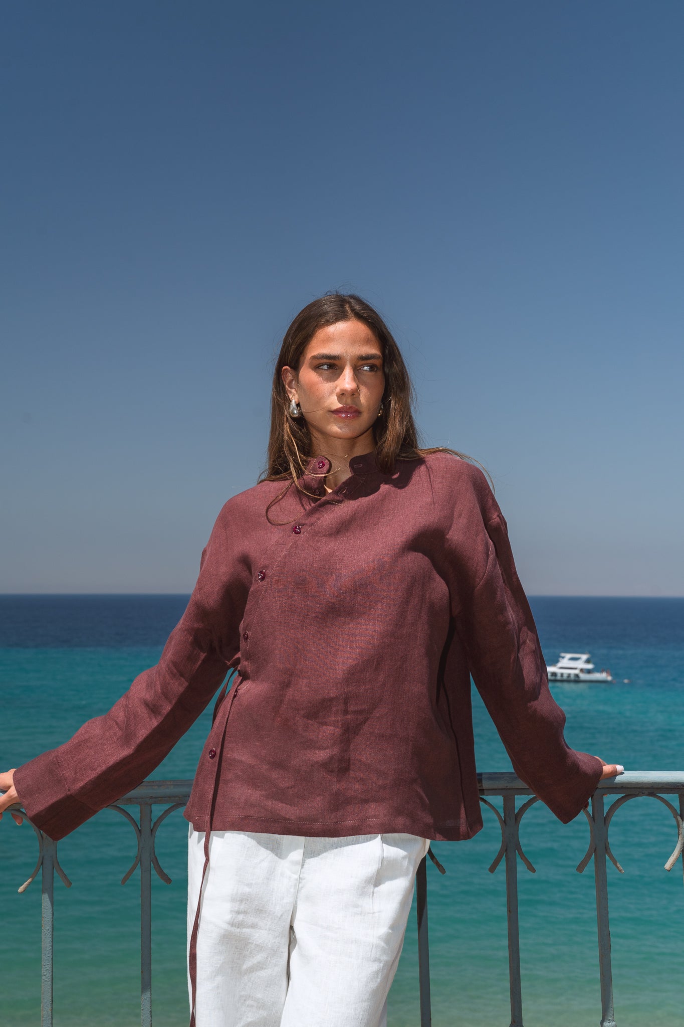 Honey Glow Shirt in Burgundy