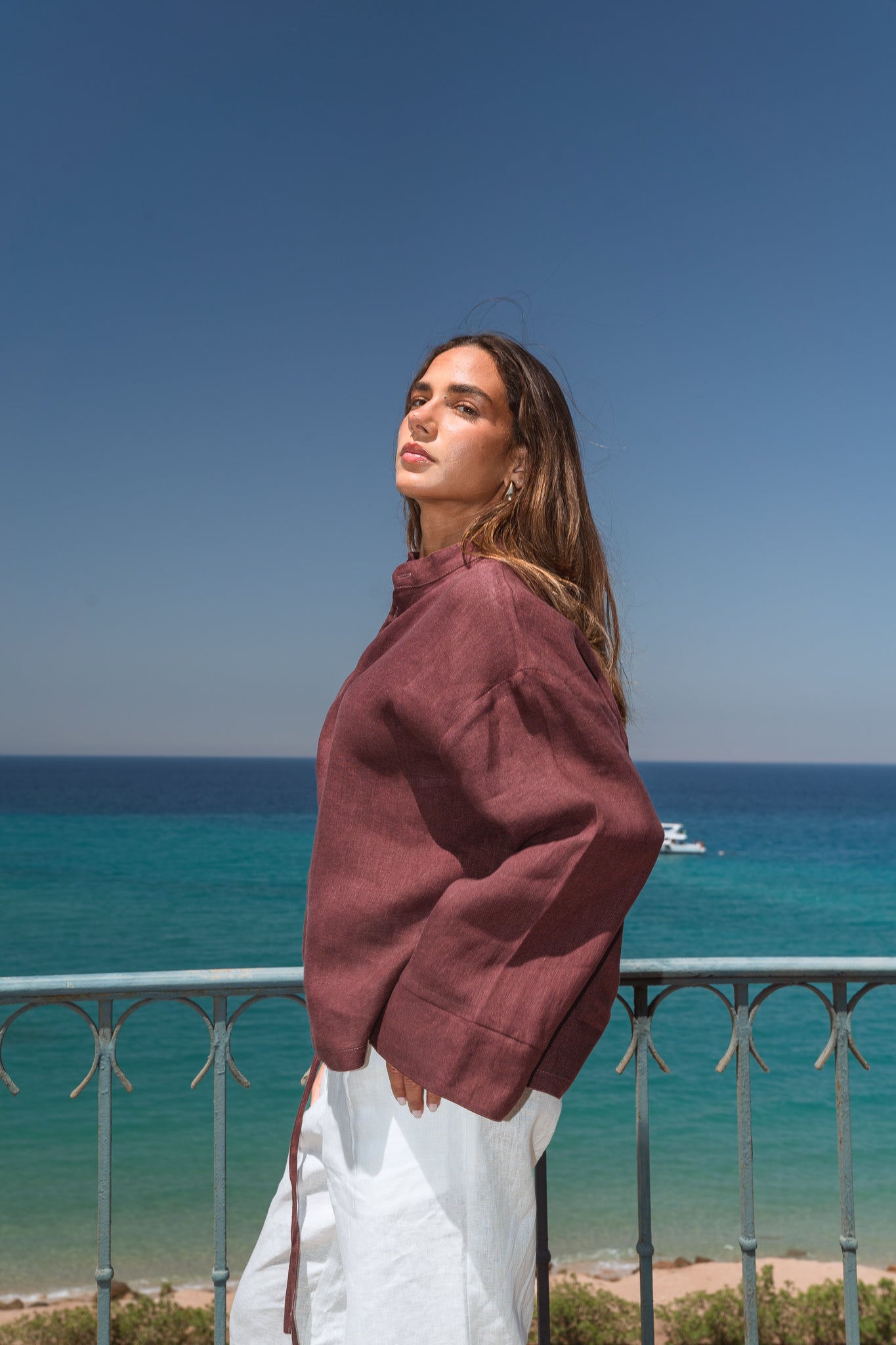 Honey Glow Shirt in Burgundy