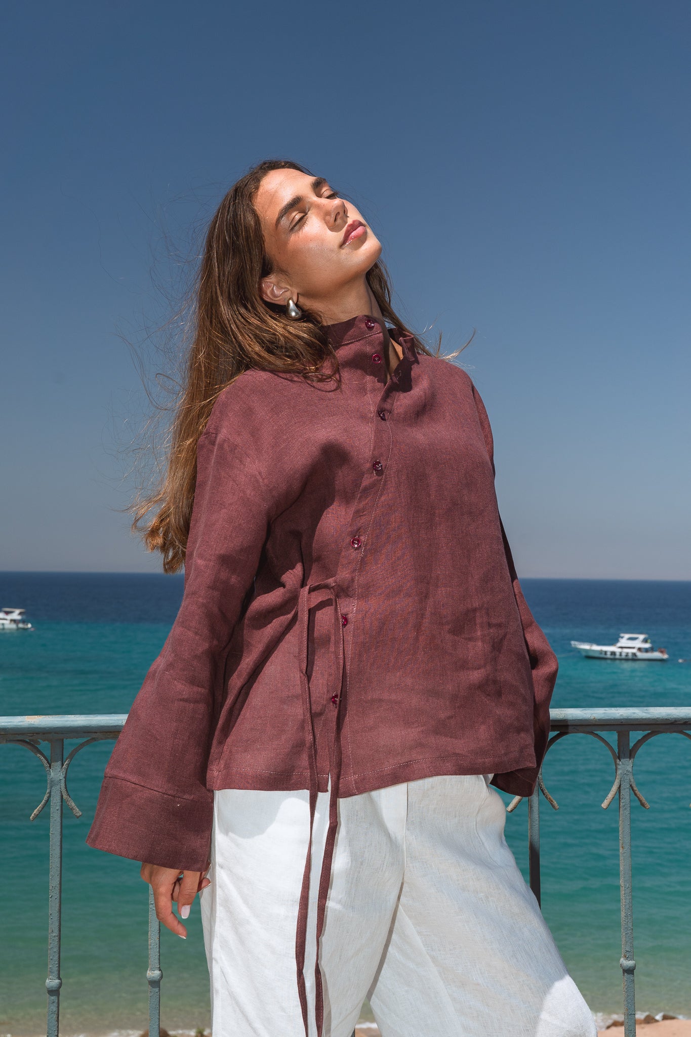 Honey Glow Shirt in Burgundy