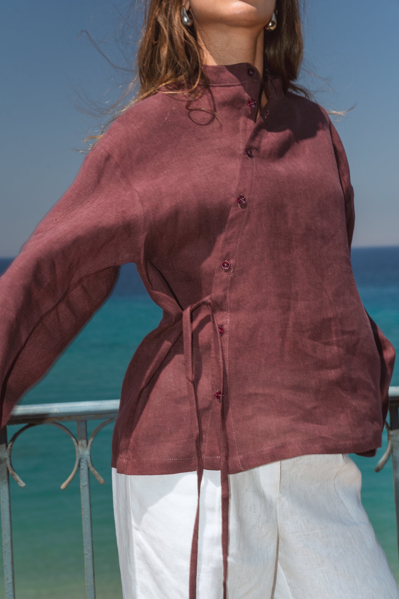 Honey Glow Shirt in Burgundy