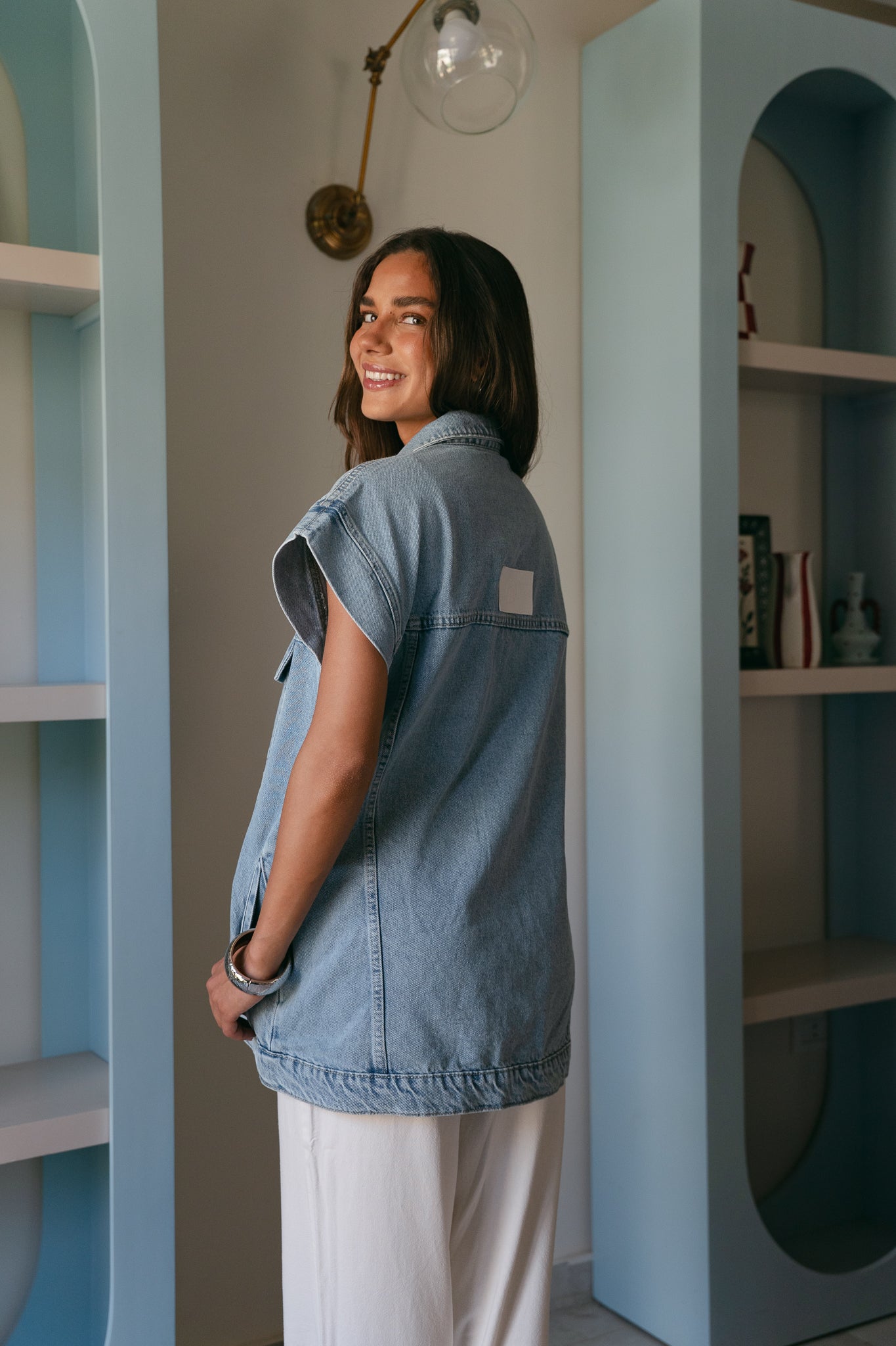 Studded Denim Vest