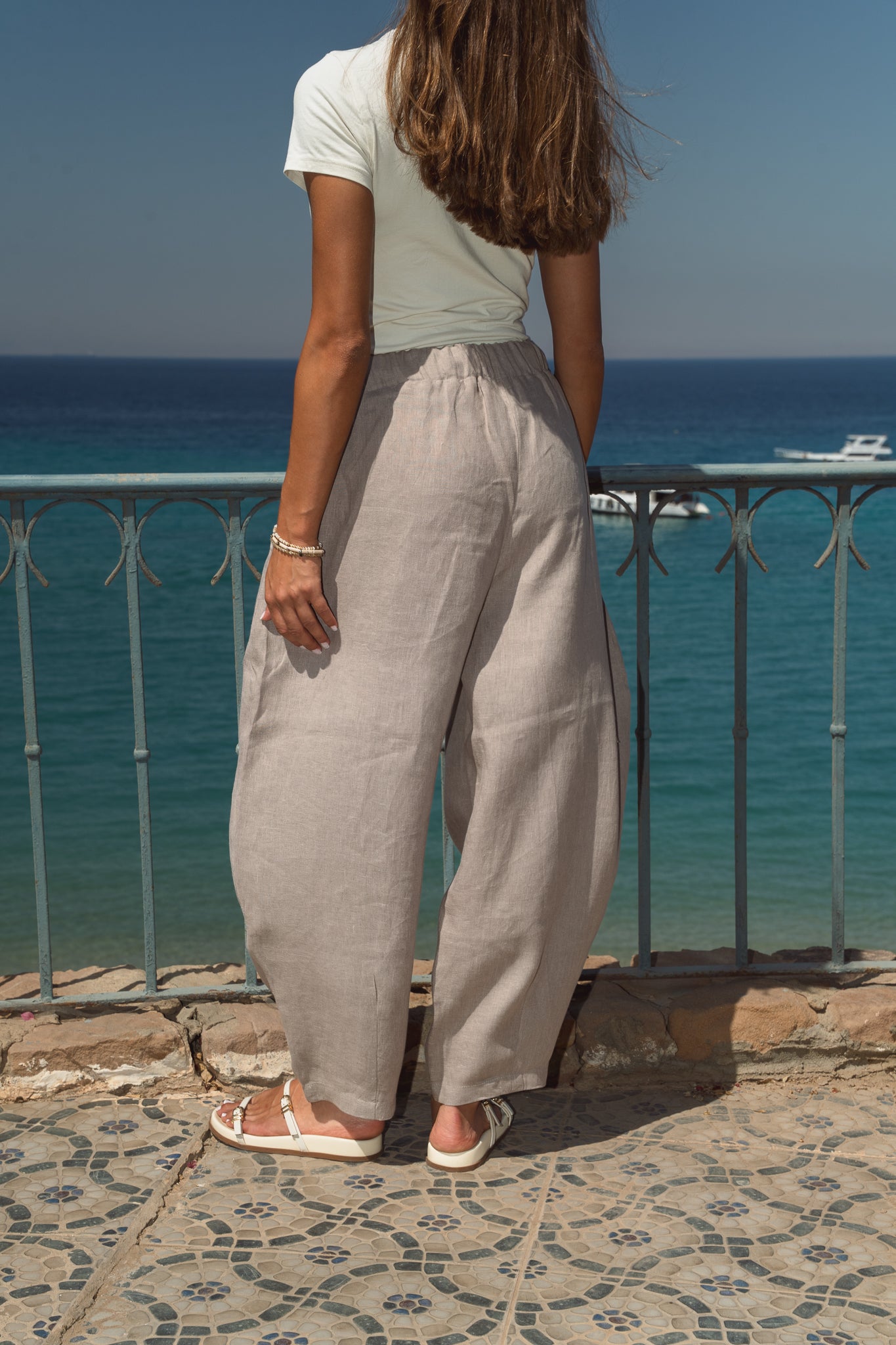 Balloon Linen Pants in Café