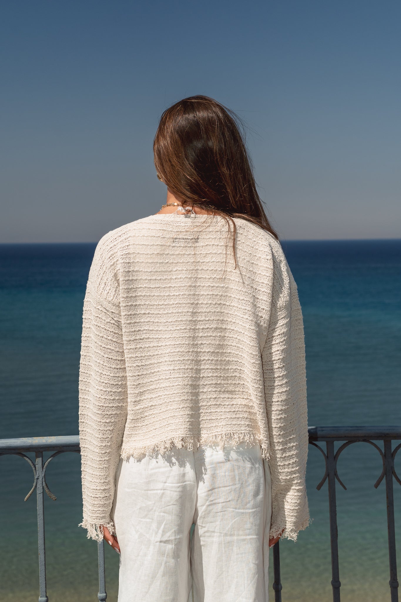 La Mer Knit Cardigan in Off White