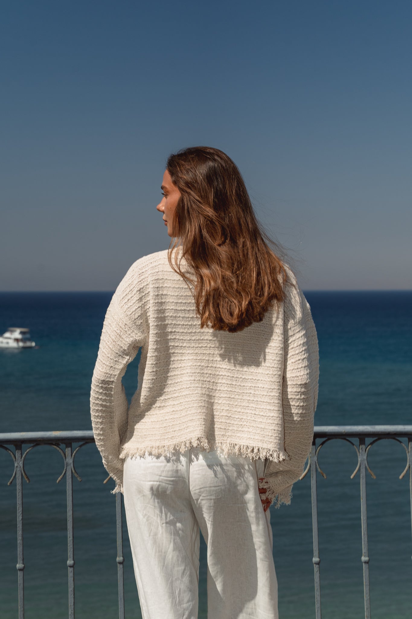 La Mer Knit Cardigan in Off White
